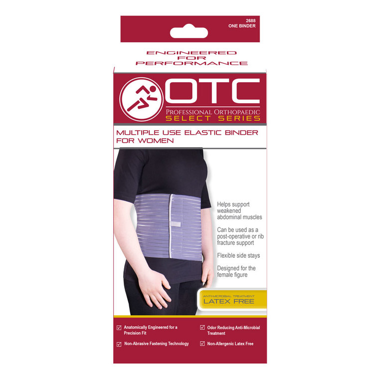 OTC Lumbosacral Support, 7-inch Lower Back, Lightweight Compression,  Elastic, White, Medium